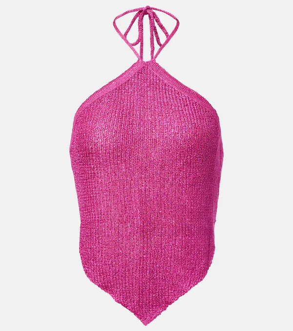  Bananhot Bananhot Liz Knitted Sequined Halterneck Top 