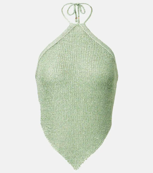  Bananhot Bananhot Liz Sequined Knitted Halterneck Top 