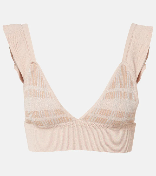  Bananhot Bananhot Petra Checked Ribbed-knit Bra Top 
