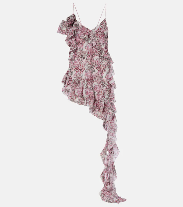  Bananhot Bananhot Zoe Floral Ruffled Asymmetric Minidress 