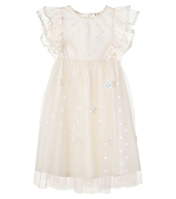  Bebe Organic Bebe Organic Embellished Polka-dot Tulle Dress 