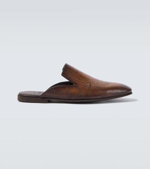  Berluti Berluti Cyrus Scritto Leather Mules 