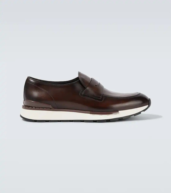  Berluti Berluti Fast Track Leather Penny Loafers 