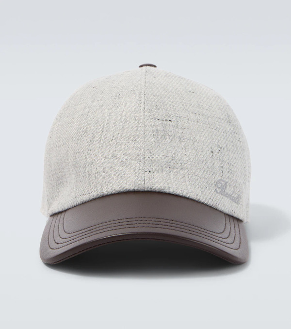  Berluti Berluti Leather And Linen-blend Baseball Cap 