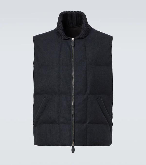  Berluti Berluti Leather-trimmed Quilted Wool-blend Vest 