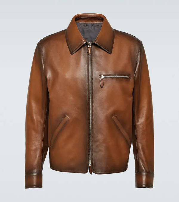  Berluti Berluti Patina 1 Jour Leather Blouson Jacket 