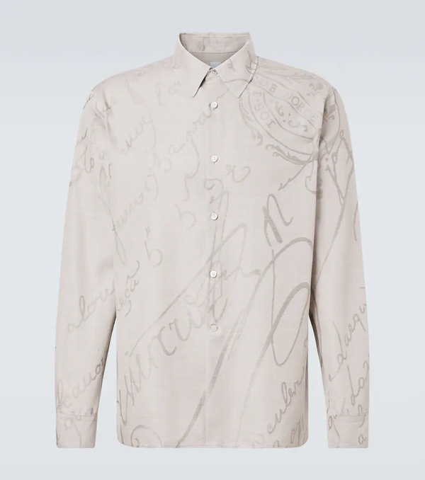  Berluti Berluti Printed Cotton, Wool, And Silk Shirt 