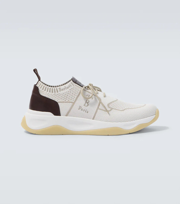  Berluti Berluti Shadow Leather-trimmed Knitted Sneakers 