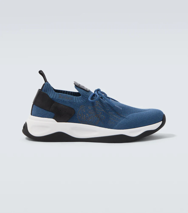  Berluti Berluti Shadow Leather-trimmed Knitted Sneakers 