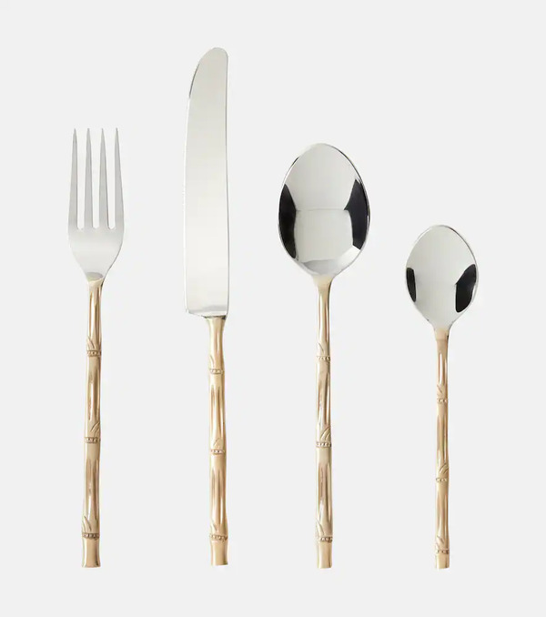  Bitossi Bitossi Bamboo 24-piece Stainless Steel Cutlery Set 