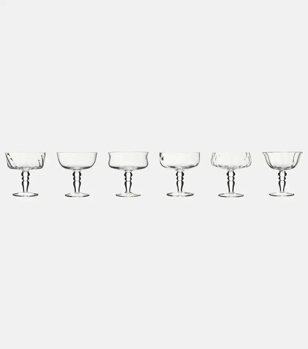  Bitossi Bitossi Diseguale Set Of 6 Champagne Coupe Glasses 