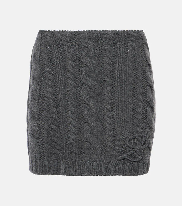  Blumarine Blumarine Cable-knit Wool And Cashmere Miniskirt 