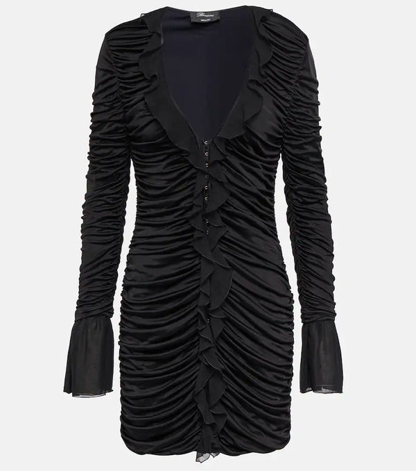  Blumarine Blumarine Deep V-neck Ruched Minidress 