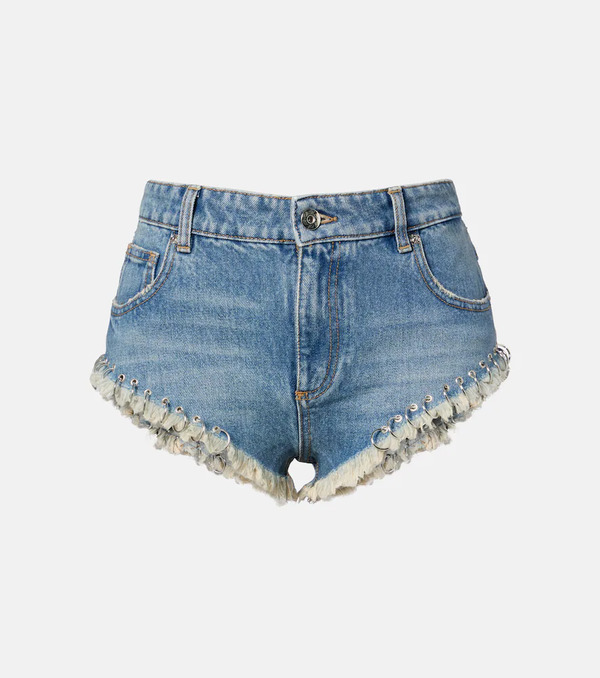  Blumarine Blumarine Embellished Denim Shorts 