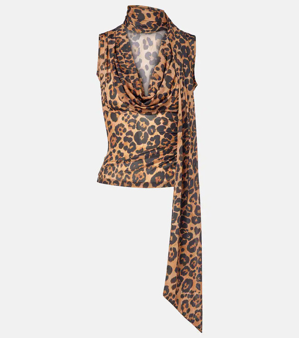  Blumarine Blumarine Leopard-printed Jersey Top 