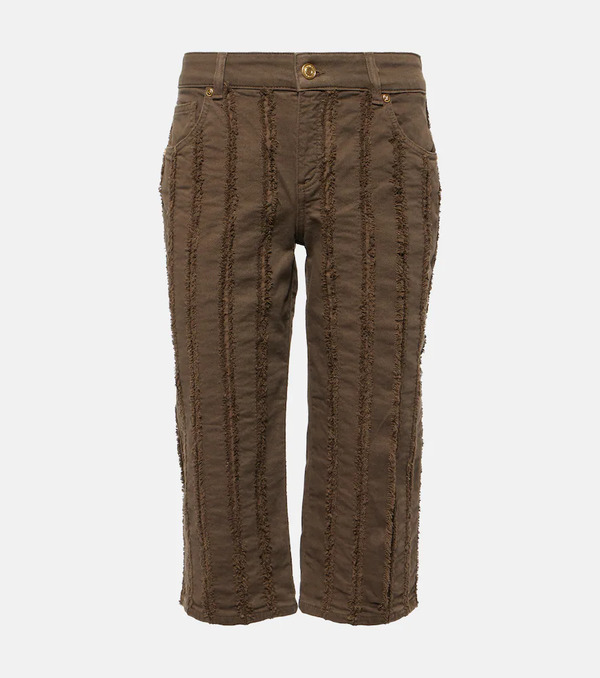  Blumarine Blumarine Low-rise Cotton-blend Cropped Pants 
