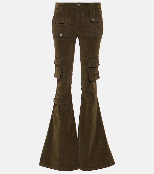  Blumarine Blumarine Low-rise Velvet Flared Cargo Pants 