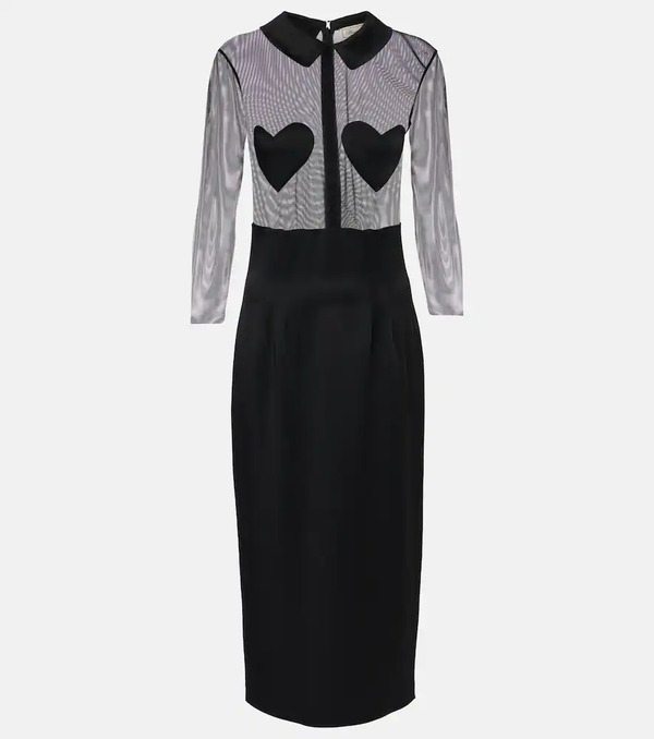  Blumarine Blumarine Mesh And Satin Midi Dress 