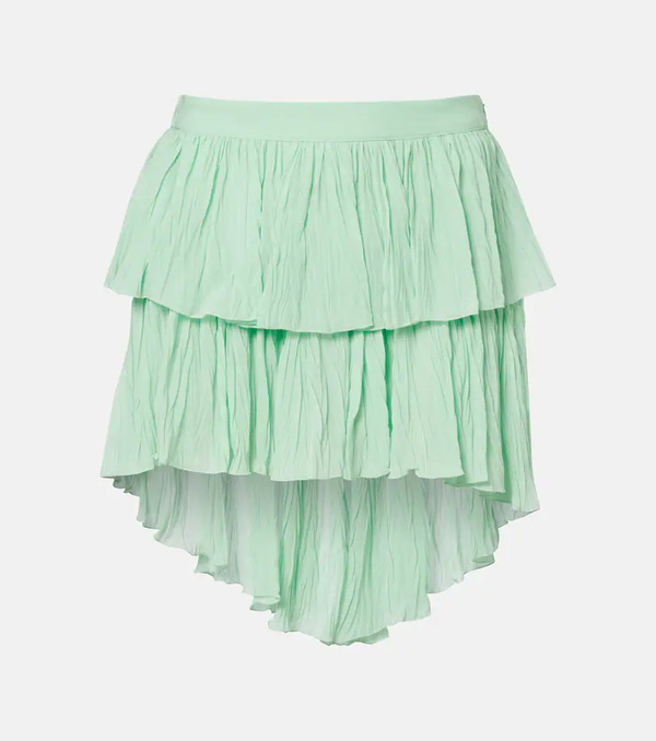  Blumarine Blumarine Plissã© Tiered Georgette Miniskirt 