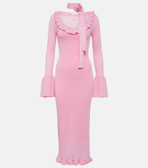 Blumarine Blumarine Ruffled Wool Midi Dress 