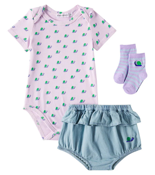  Bobo Choses Bobo Choses Baby Bodysuit, Bloomers And Socks Set 