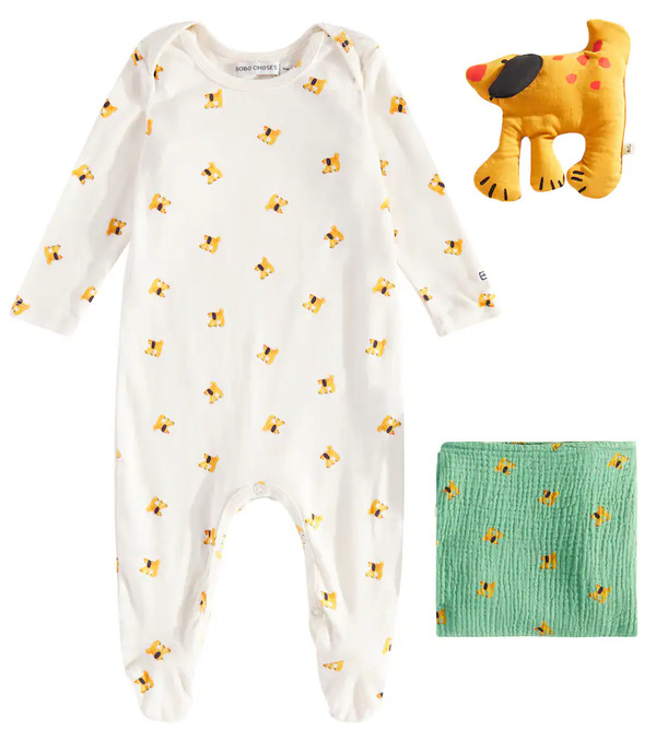  Bobo Choses Bobo Choses Baby Printed Playsuit, Toy, And Towel Set 
