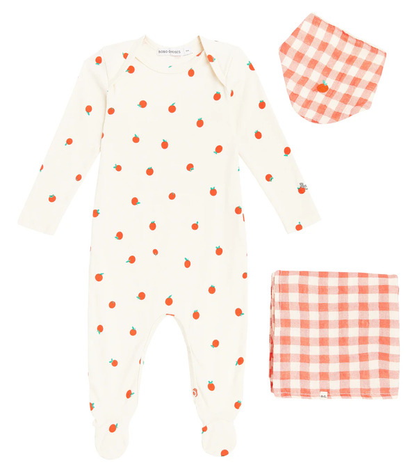  Bobo Choses Bobo Choses Baby Tomato Onesie, Blanket And Bib Set 