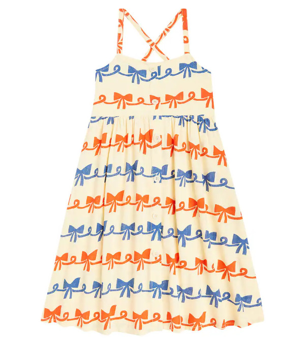  Bobo Choses Bobo Choses Ribbon Bow Ruffle-trimmed Dress 