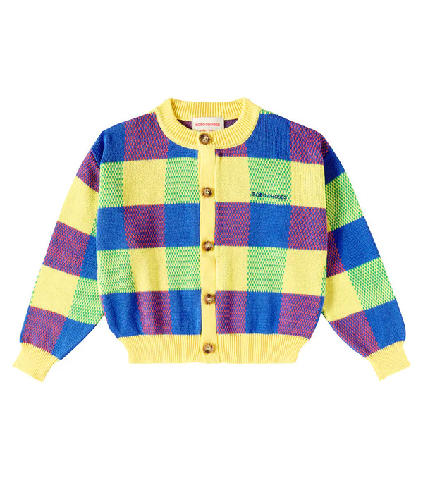  Bobo Choses Bobo Choses Vichy Cotton Jacquard Cardigan 