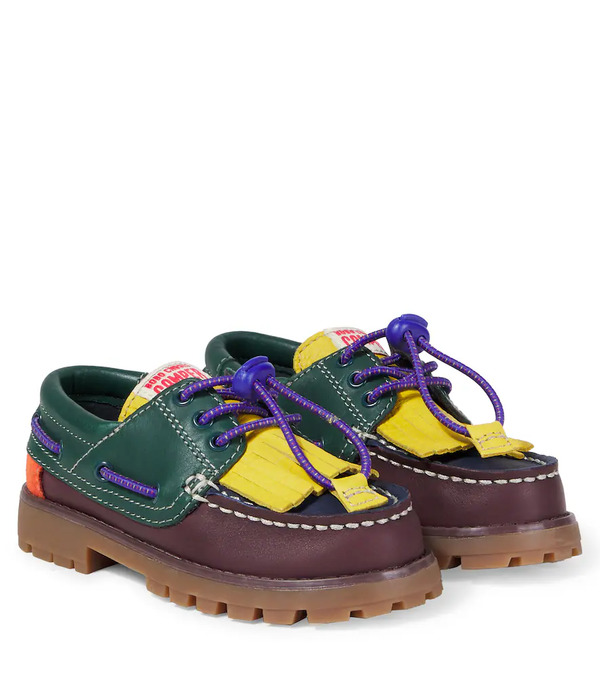  Bobo Choses Bobo Choses X Camper Compas Nautic Leather Boat Shoes 
