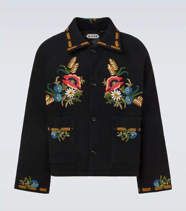  Bode Bode Beaded Aquitaine Embellished Wool Jacket 