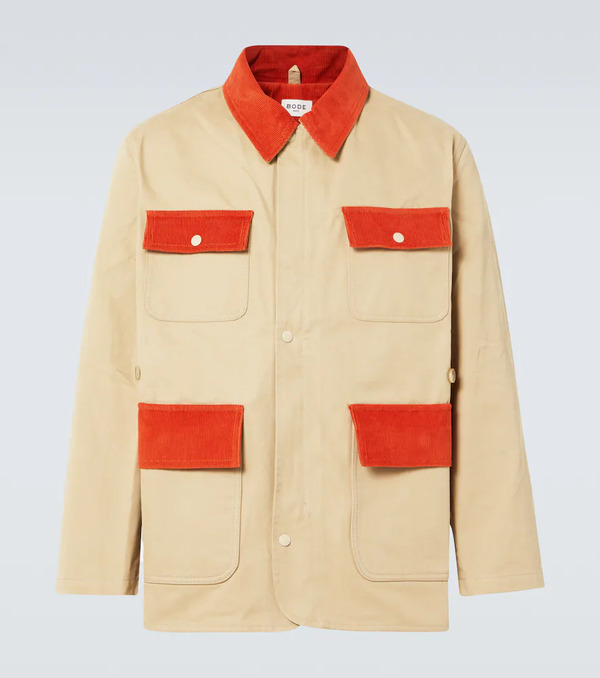  Bode Bode Corduroy-trimmed Cotton Twill Field Jacket 