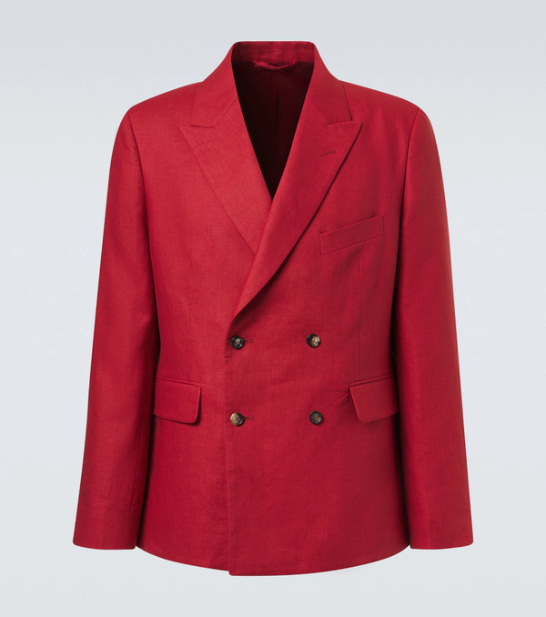  Bode Bode Double-breasted Linen Blazer 