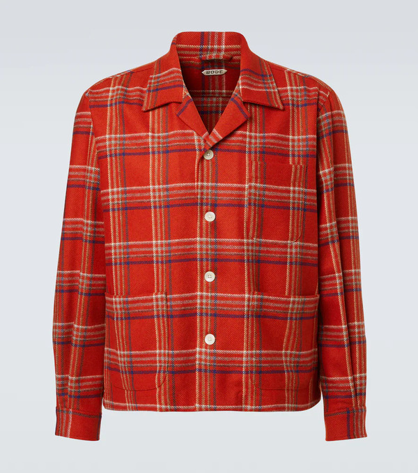  Bode Bode Gable Plaid Wool Flannel Overshirt 