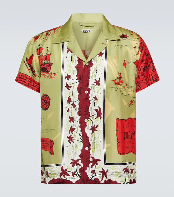  Bode Bode Printed Silk Shirt 