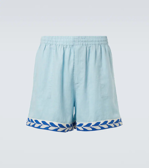  Bode Bode Seedling Stripe Linen Bermuda Shorts 