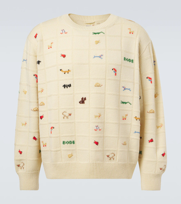  Bode Bode Zoologist Wool And Alpaca Sweater 
