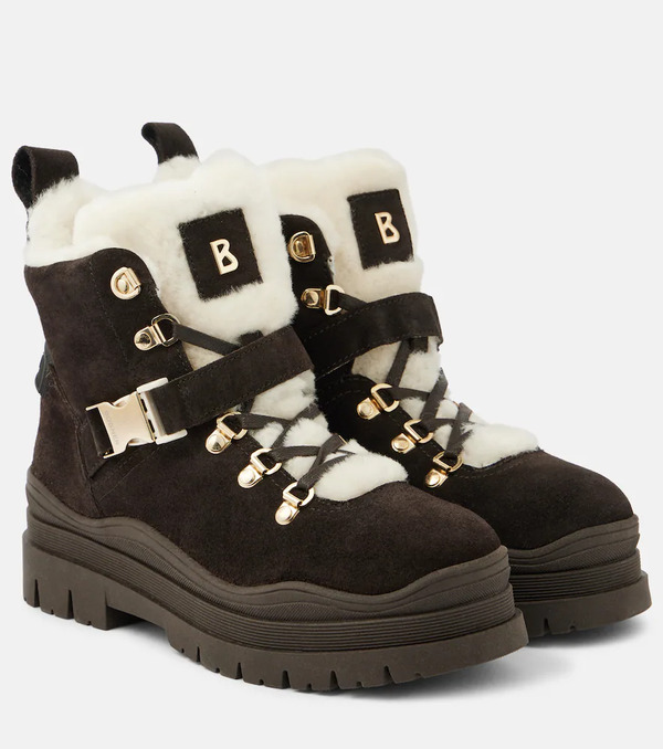  Bogner Bogner Arosa Shearling-trimmed Suede Ankle Boots 