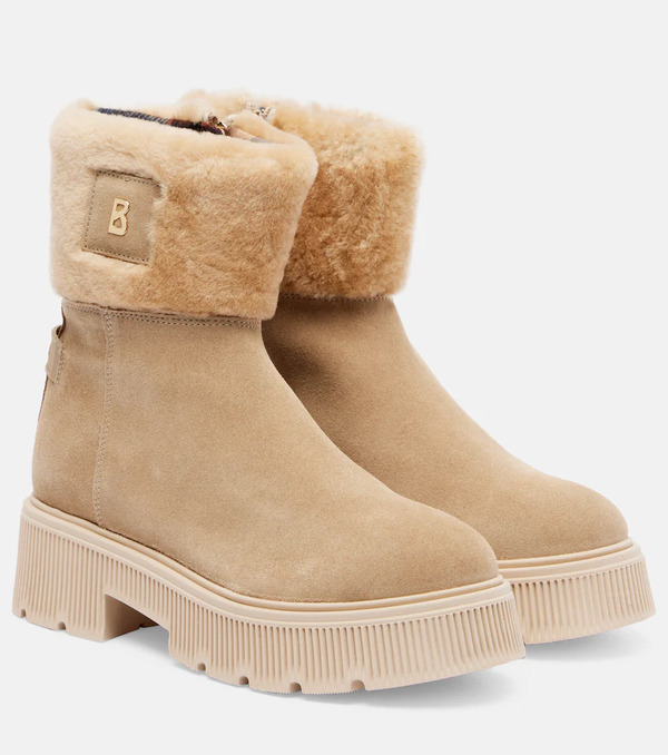  Bogner Bogner Turin Shearling-trimmed Suede Ankle Boots 