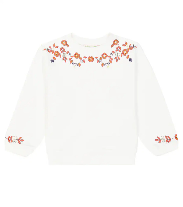  Bonpoint Bonpoint Dolores Embroidered Cotton-blend Sweatshirt 