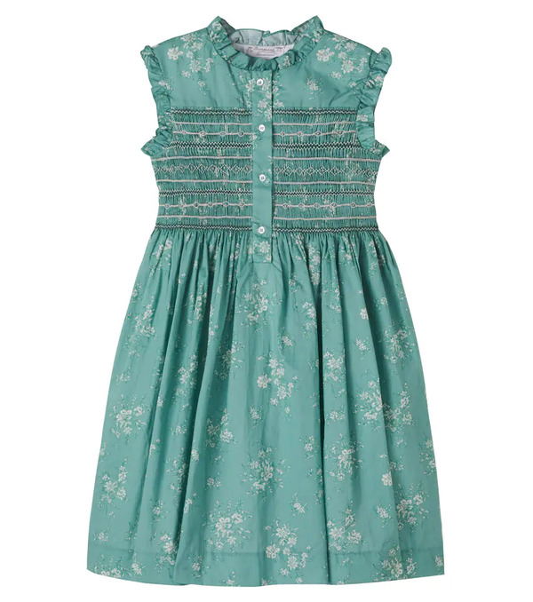  Bonpoint Bonpoint Fabiola Smocked Floral Cotton Dress 