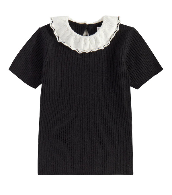  Bonpoint Bonpoint Gã©nie Ruffle-trimmed Wool Sweater 