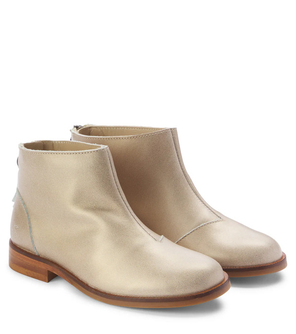  Bonpoint Bonpoint Giara Metallic Leather Ankle Boots 