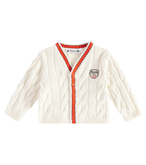  Bonpoint Bonpoint Giorginoli Cable-knit Cotton-blend Cardigan 