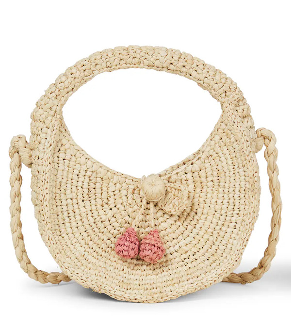  Bonpoint Bonpoint Loulou Raffia Shoulder Bag 