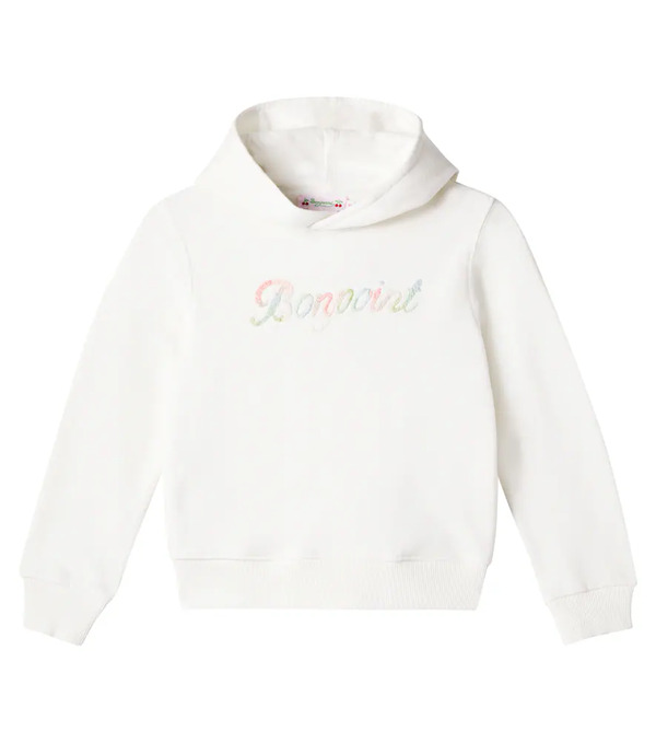  Bonpoint Bonpoint Tita Embroidered Cotton Fleece Hoodie 