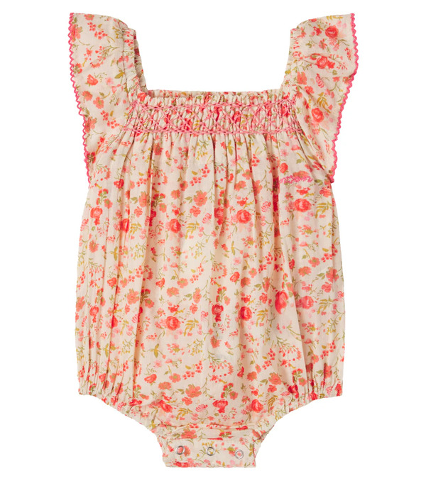  Bonton Bonton Baby Floral Cotton Bodysuit 