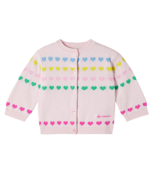  Bonton Bonton Baby Laligne Jacquard Cotton Cardigan 