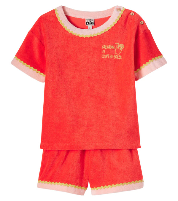  Bonton Bonton Livia Cotton Terry T-shirt And Shorts Set 