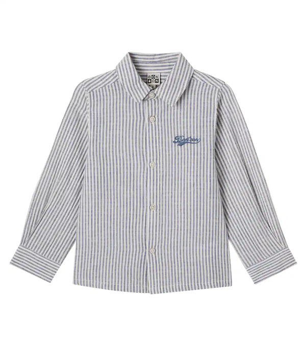  Bonton Bonton Nathan Striped Cotton And Linen Shirt 